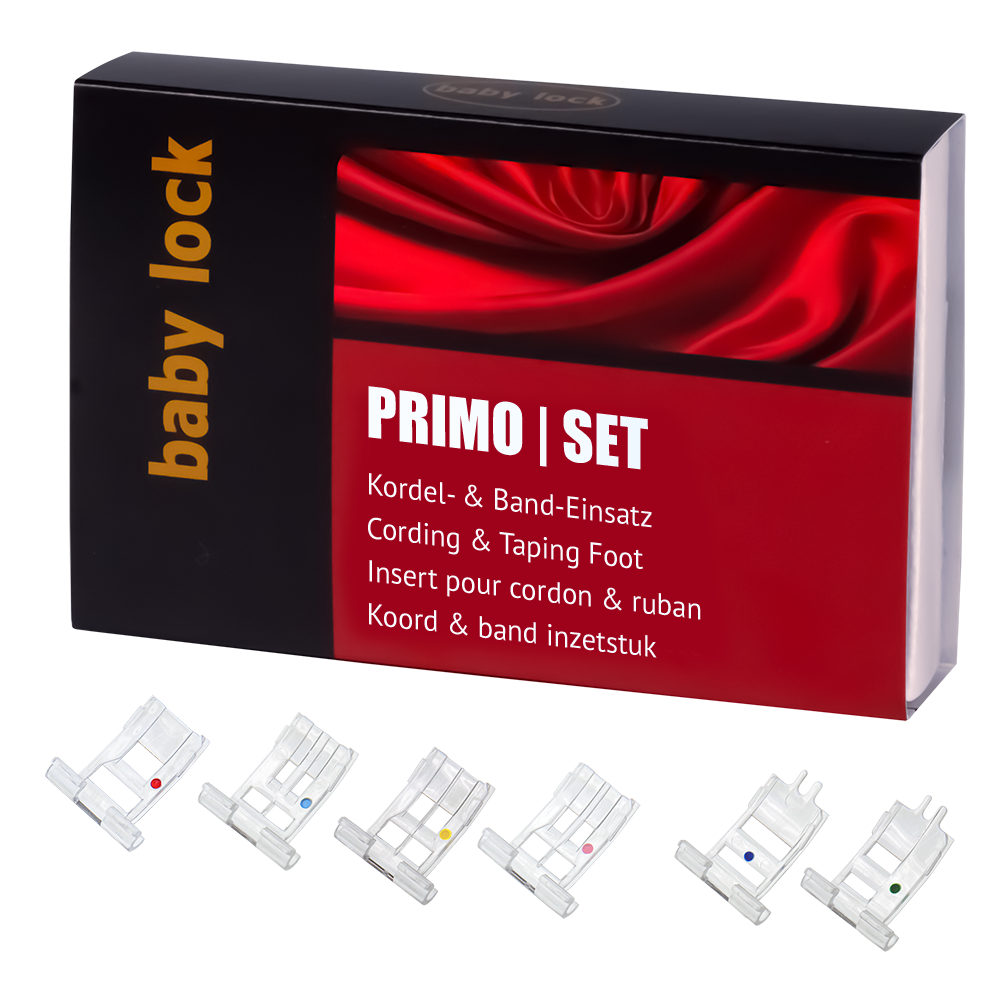 babylock Coverstichmaschine Primo, Pendelfuß, Kordel_Band-Einsatz, Set_P6
